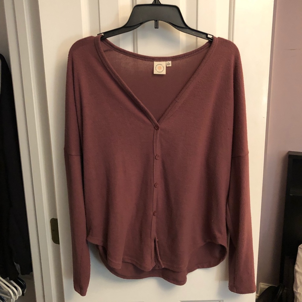Mauve button up sweater